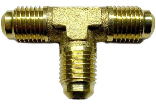 5 Pz De Conector en T, fabricado en latón (dorado) de 1/4" flare