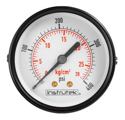 Manómetro 2.5", estándar, 1/4" NPT, posterior, 400 psi-kg/cm2