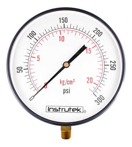 Manómetro 10", estándar, 1/2" NPT, inferior, 300 psi-kg/cm2