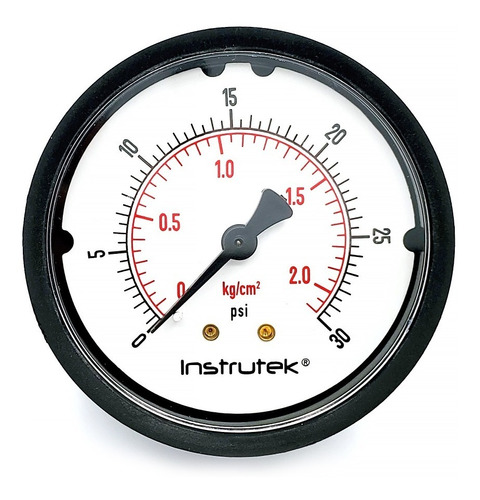 Manómetro 2.5", estándar ABS, 1/4" NPT, posterior, 30 psi-kg/cm2