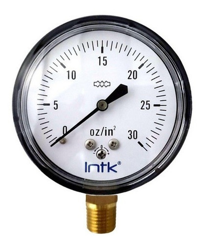 Manómetro 2.5", baja presión, 1/4" NPT, inferior, 30 oz/in2