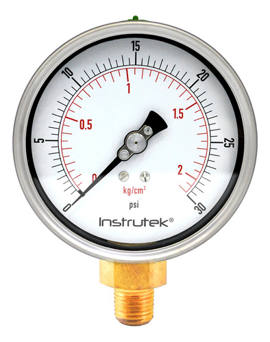 Manómetro 4", lleno de líquido (O.E.M.), 1/4" NPT, inferior, 30 psi-kg/cm2