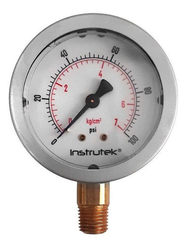 Manómetro 2.5", lleno de líquido (O.E.M.), 1/4" NPT, inferior, 100 psi-kg/cm2