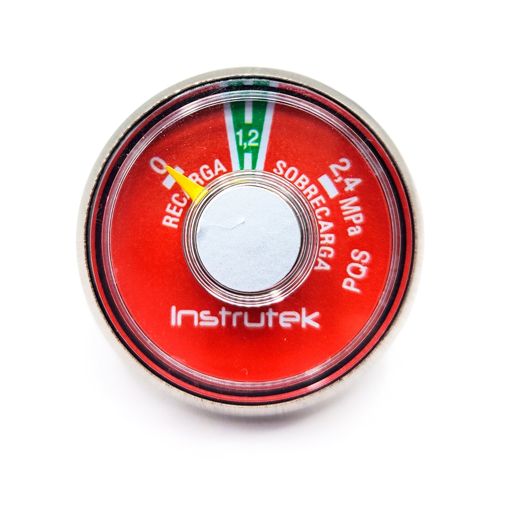 Manómetro 35 mm para extintor, 1/8" NPT posterior, 1.2 MPa