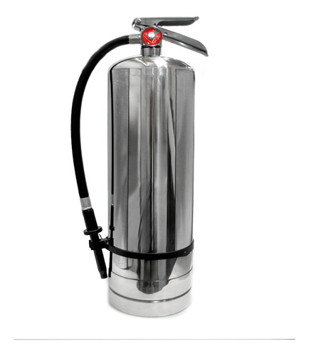 Extintor vacío con capacidad de 9 litros de acero inoxidable.