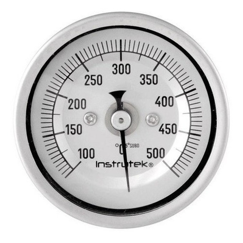 Termómetro 2 pulgadas, posterior, 1/4" NPT, vástago 4", rango 100 a 500 C-F