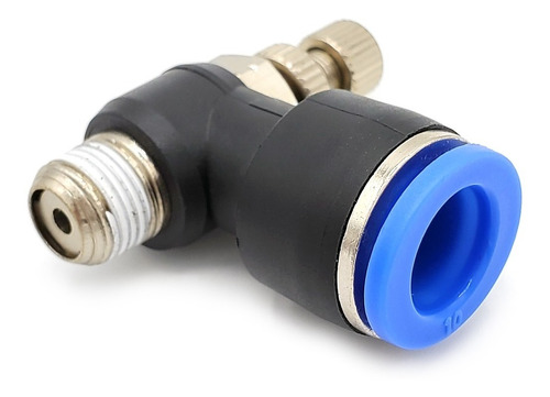 Regulador de flujo en codo, 1/8" NPT x 10 mm