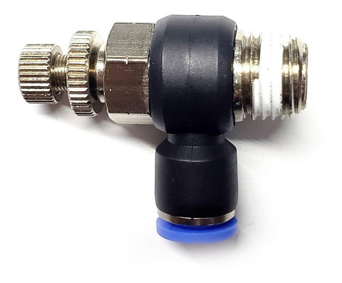 Regulador de flujo en codo, 1/4" NPT x 1/4"