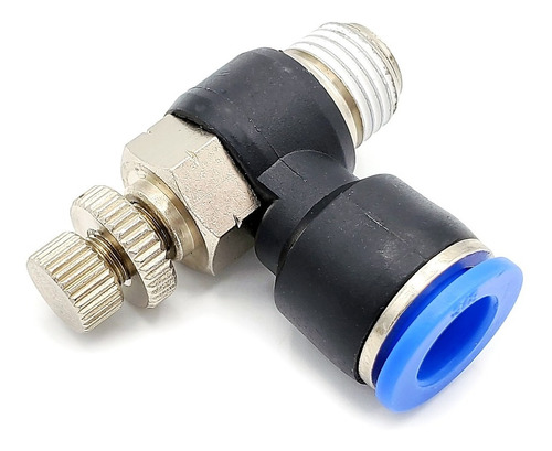 Regulador de flujo en codo, 1/4" NPT x 3/8"