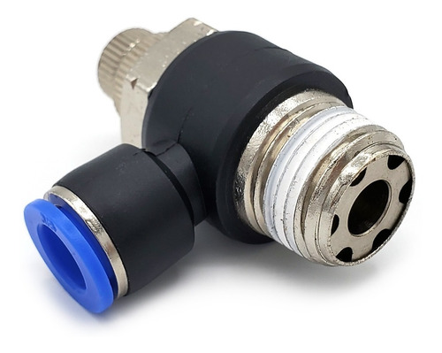 Regulador de flujo en codo, 1/2" NPT x 3/8"