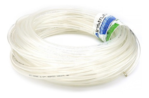 Manguera de poliuretano transparente de 1/2", temperatura -20 a 60°C, rango de operación a 116 psi, presión de explosión de 290 psi.