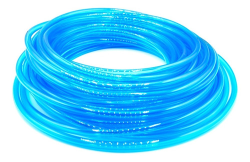 Manguera de poliuretano en color azul traslúcido de 10 mm, temperatura -20 a 60°C, rango de operación a 116 psi, presión de explosión de 290 psi, 25 Mts.