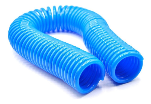 Manguera de poliuretano retráctil en color azul de 10 mm, longitud 5 metros.