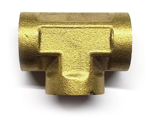 Unión Tee, fabricado en latón (dorado) de 1/4" NPT