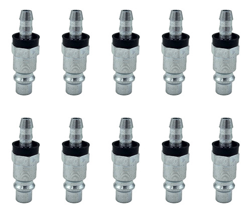 Espiga para cople rápido y mangueras de 3/8" x 3/8", fabricado en latón y un recubrimiento en níquel