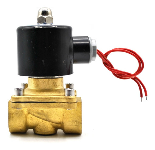 Válvula solenoide normalmente cerrada, cuerpo de latón, conexión a proceso de 3/4" NPT, 220 V.
