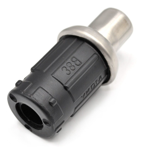 Pie nivelador para tubo de 1 1/2", fabricado en acero inoxidable 304 y plástico.