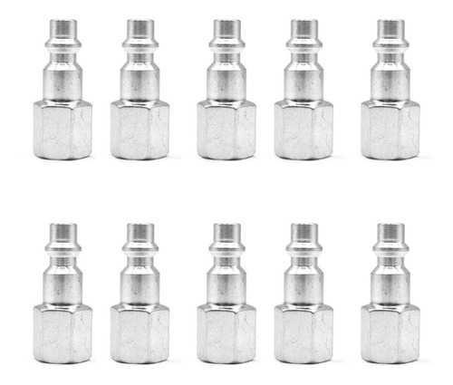 [ECRH14N14QTY10] 10 Pz De Espiga para cople rápido hembra de 1/4" NPT x 1/4", fabricado en latón y un recubrimiento en niquel