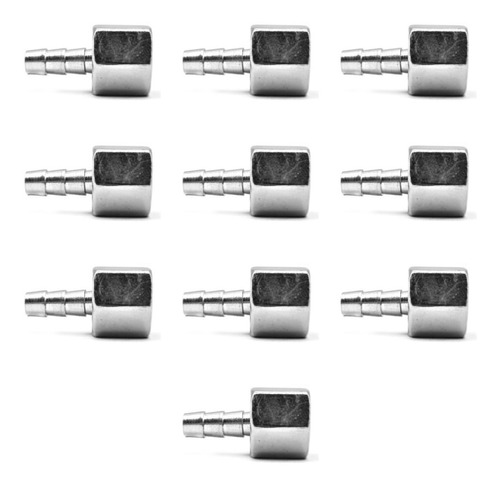 [ETL14N14QTY10] 10 Pz De Espiga con tuerca loca, fabricado en latón y un recubrimiento en Niquel de 1/4" NPT X 1/4"