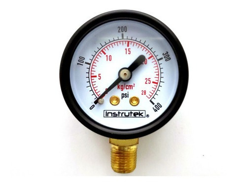 [40100400] Manómetro 1.5", estándar, 1/8" NPT, inferior, 400 psi-kg/cm2