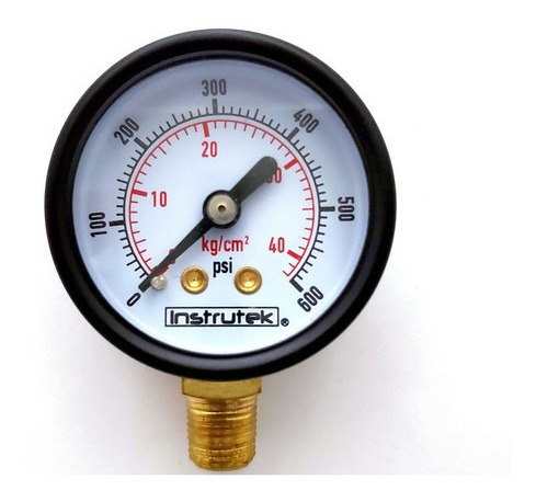 [40100600] Manómetro 1.5", estándar, 1/8" NPT, inferior, 600 psi-kg/cm2