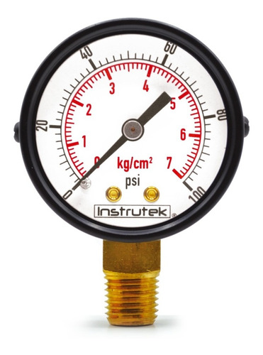 [51100100] Manómetro 2", estándar, 1/4" NPT, inferior, 100 psi-kg/cm2