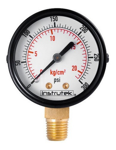 [51100300] Manómetro 2", estándar, 1/4" NPT, inferior, 300 psi-kg/cm2