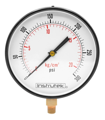 [200100300] Manómetro 8", estándar, 1/2" NPT, inferior, 300 psi-kg/cm2
