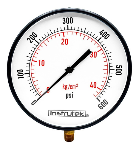 [250100600] Manómetro 10", estándar, 1/2" NPT, inferior, 600 psi-kg/cm2