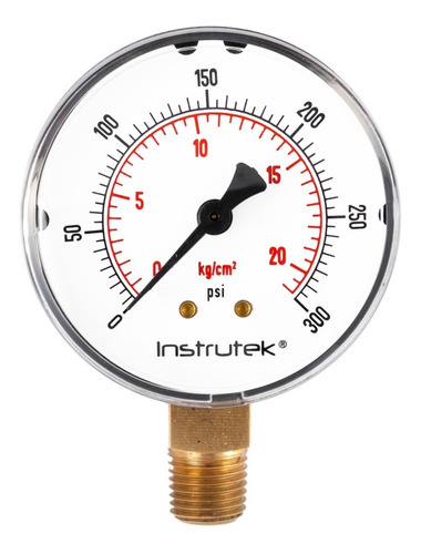 [63100ABS300] Manómetro 2.5", estándar ABS, 1/4" NPT, inferior, 300 psi-kg/cm2