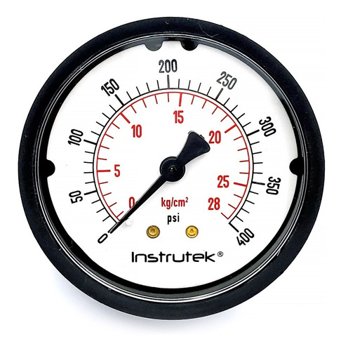 [63110ABS400] Manómetro 2.5", estándar ABS, 1/4" NPT, posterior, 400 psi-kg/cm2