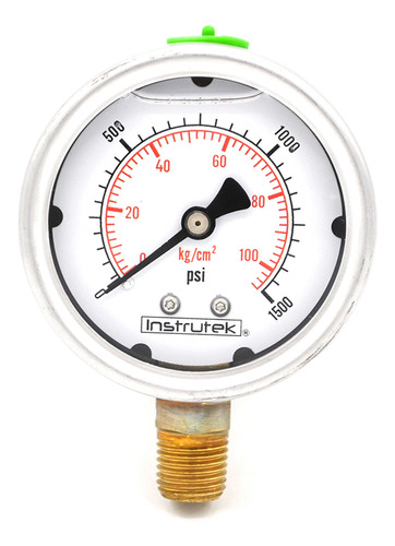 [633001500] Manómetro 2.5", lleno de líquido (O.E.M.), 1/4" NPT, inferior, 1500 psi-kg/cm2