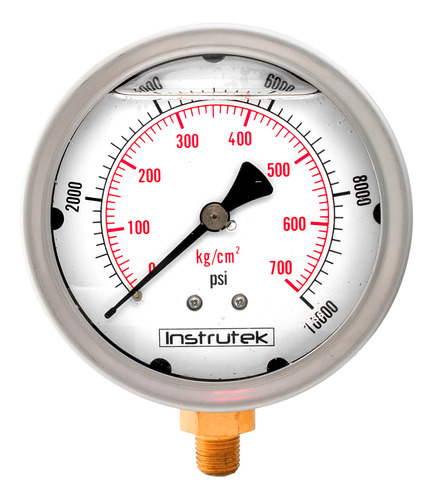 [10030010000] Manómetro 4", lleno de líquido (O.E.M.), 1/4" NPT, inferior, 10000 psi-kg/cm2