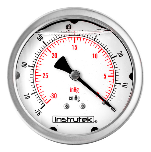 [10031030VAC] Vacuómetro 4", lleno de líquido (O.E.M.), 1/4" NPT, posterior, 30 Vac inHg-cmHg