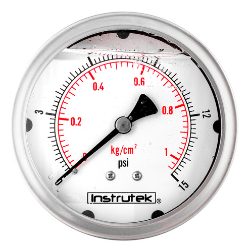 [10031015] Manómetro 4", lleno de líquido (O.E.M.), 1/4" NPT, posterior, 15 psi-kg/cm2