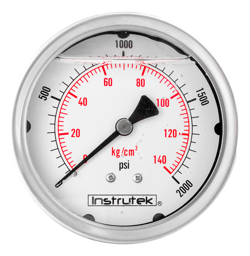 [1003102000] Manómetro 4", lleno de líquido (O.E.M.), 1/4" NPT, posterior, 2000 psi-kg/cm2