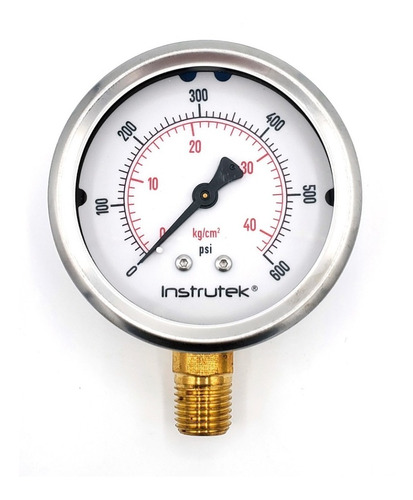 [63330600] Manómetro 2.5", lleno de líquido (O.E.M.), 1/4" NPT, inferior, 600 psi-kg/cm2