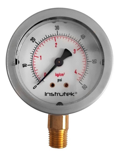 [JY6333060] Manómetro 2.5", lleno de líquido (O.E.M.), 1/4" NPT, inferior, 60 psi-kg/cm2