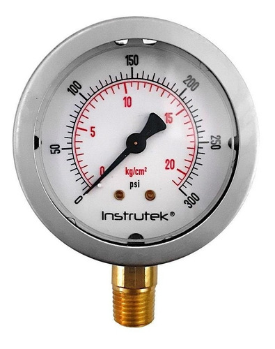 [JY63330300] Manómetro 2.5", lleno de líquido (O.E.M.), 1/4" NPT, inferior, 300 psi-kg/cm2