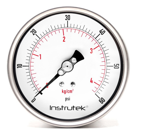 [10041060] Manómetro 4", lleno de líquido premium, 1/4" NPT, posterior, 60 psi-kg/cm2
