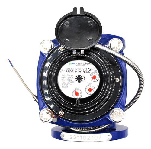 [WDN50] Medidor de agua tipo turbina, cuerpo de hierro fundido con registro hermético y transmisión magnética. Extremos en 2", bridas ANSI.