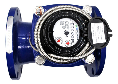 [WDN100] Medidor de agua tipo turbina, cuerpo de hierro fundido con registro hermético y transmisión magnética. Extremos en 4", bridas ANSI.