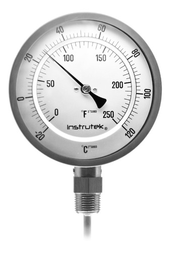 [5010009020120] Termómetro 5 pulgadas, inferior, 1/2" NPT, vástago 9", rango -20 a 120 C-F