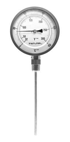 [501000900150] Termómetro 5 pulgadas, inferior, 1/2" NPT, vástago 9", rango 0 a 150 C-F