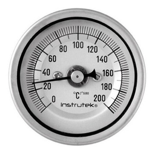 [201100600200] Termómetro 2 pulgadas, posterior, 1/4" NPT, vástago 6", rango 0 a 200 C-F