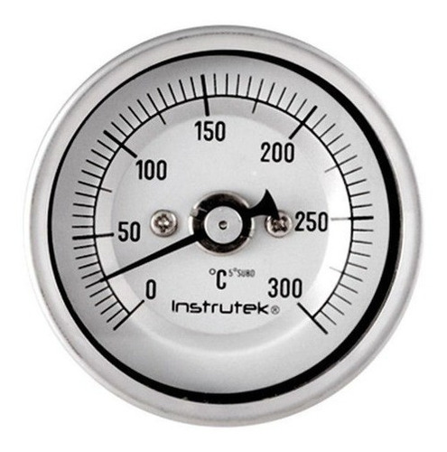 [201100600300] Termómetro 2 pulgadas, posterior, 1/4" NPT, vástago 6", rango 0 a 300 C-F