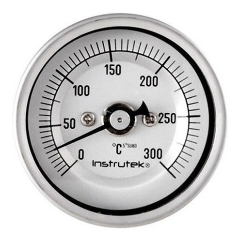[201100900300] Termómetro 2 pulgadas, posterior, 1/4" NPT, vástago 9", rango 0 a 300 C-F
