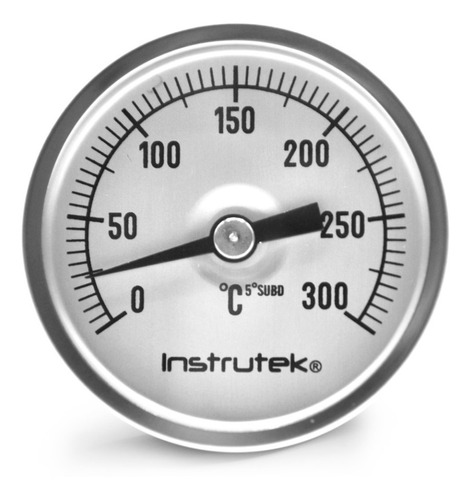 [20110H0600300] Termómetro 2 pulgadas, posterior, vástago 6", rango 0 a 300 C, para horno