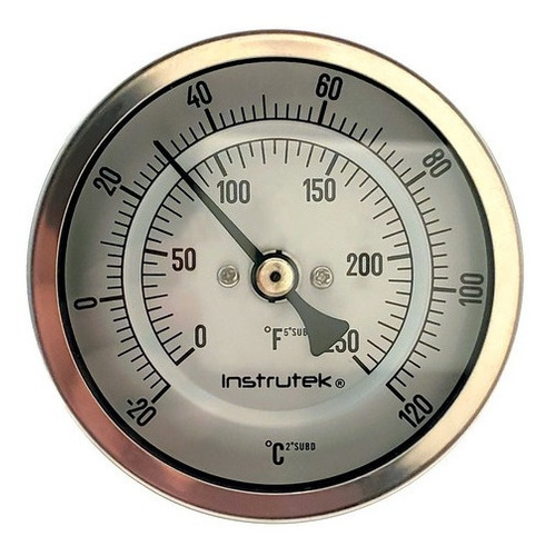 [3011002520120] Termómetro 3 pulgadas, posterior, 1/2" NPT, vástago 2.5", rango -20 a 120 C-F