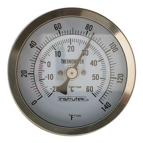 [301100902060] Termómetro 3 pulgadas, posterior, 1/2" NPT, vástago 9", rango -20 a 60 C-F